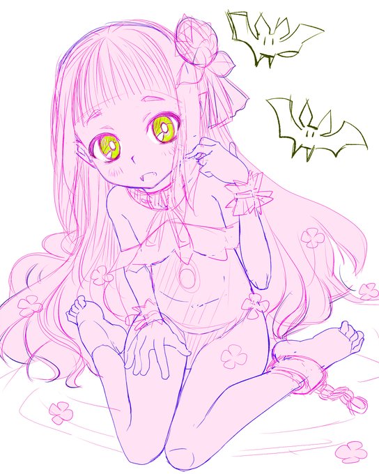 #wip Qちゃんは美少女吸血鬼なのでワンピースの水着を着せてもよい 