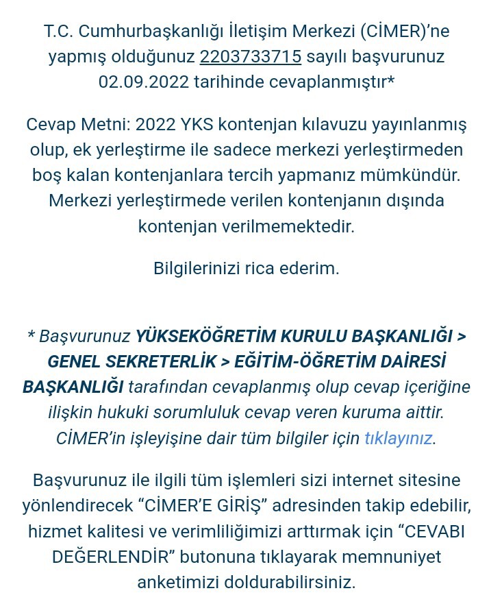Atilla_Cn107's tweet photo. Arkadaşlar cimerden cevap geldi benden bu kadar size kolay gelsin.#ösymekkontenjan https://t.co/C95D0j62ur