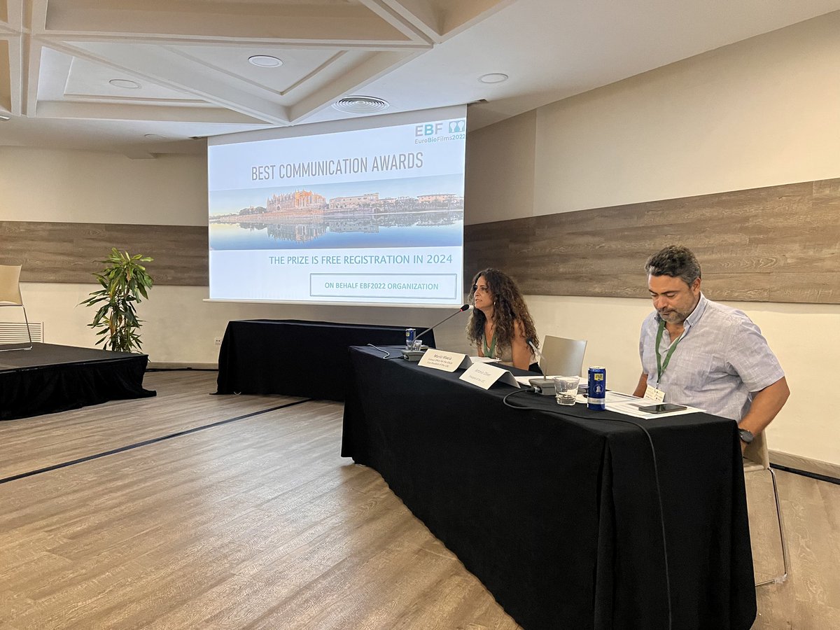 EBF2022's tweet photo. Again congratulations to all the presenters for their contribution to the #EBF2022 and to biofilm knowledge, but especially to @KaushikLab, @CLandersdorfer, @ryankean29, @KraghBio and @lperestrelom! 🥇🎉 https://t.co/YUs7mAztqq