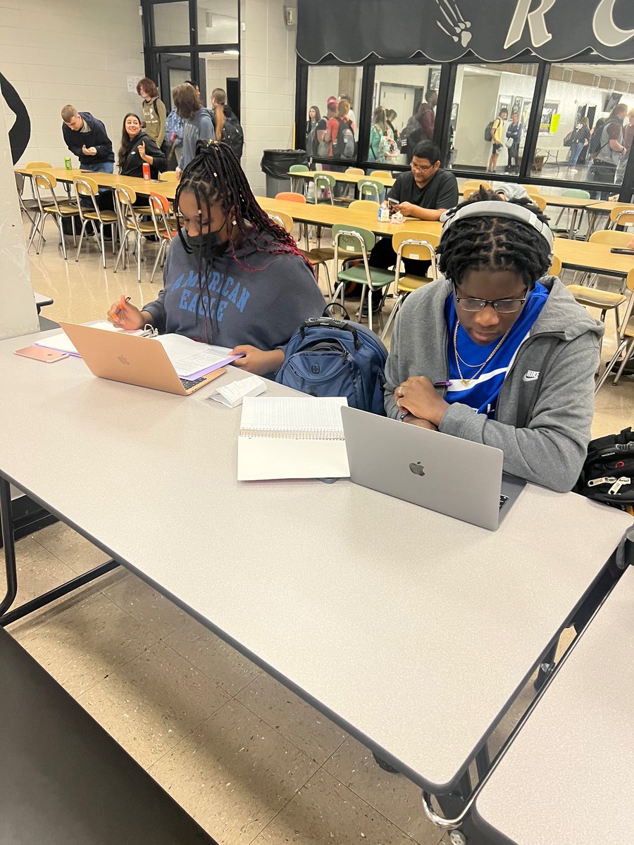 We are off to a great start at the Rock!  I found these two RCHS scholars studying and preparing during breakfast to set the tone for a successful day!