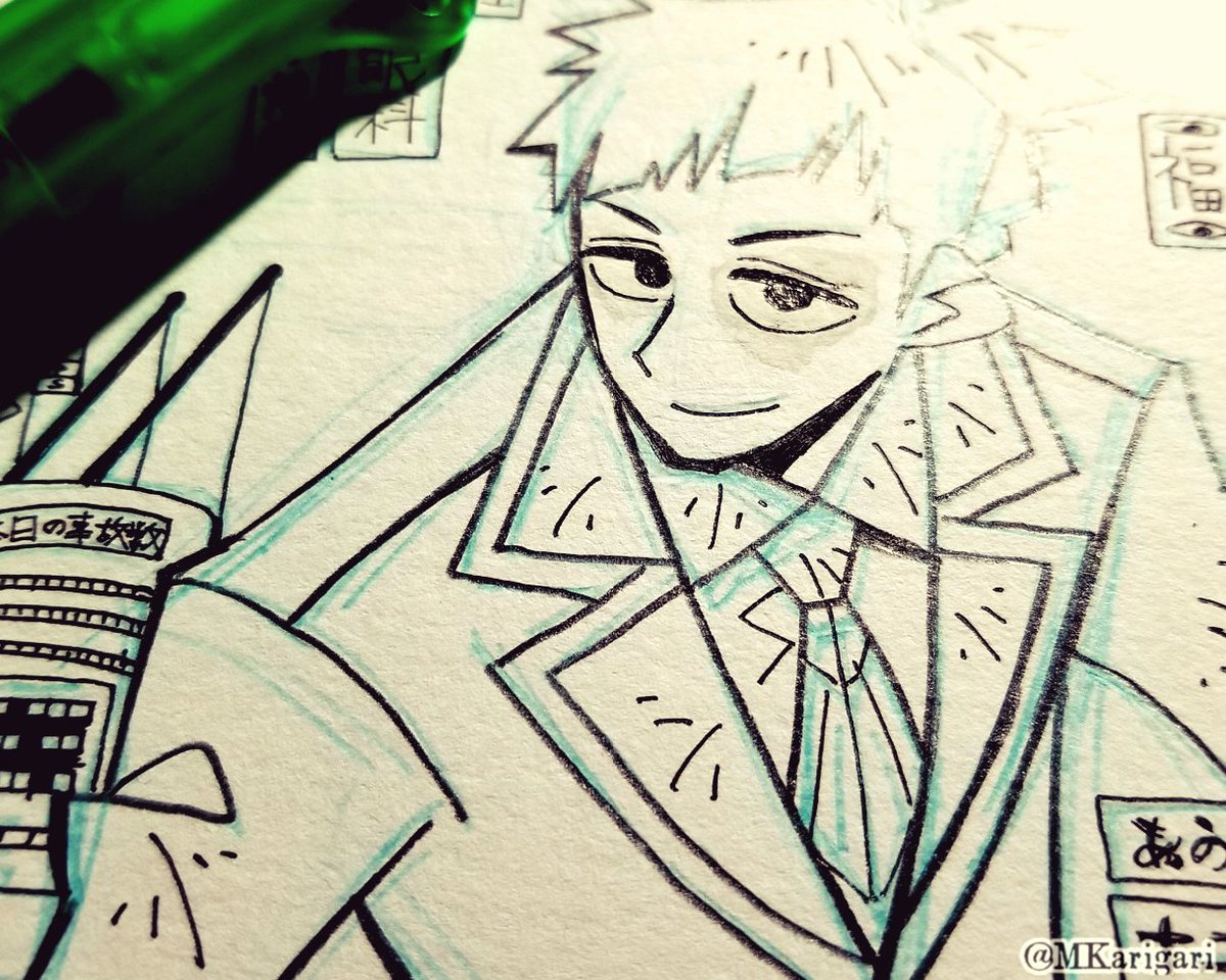 ハイテックは結構細かく描ける
最初目の部分ミスしたので修正で消して描き直してます 