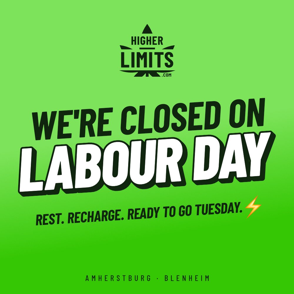 Quick note that we'll be closed on Monday. Make sure to stock up beforehand!

#yourbestbuds #amherstburg #blenheim #chathamkent #windsoressex
