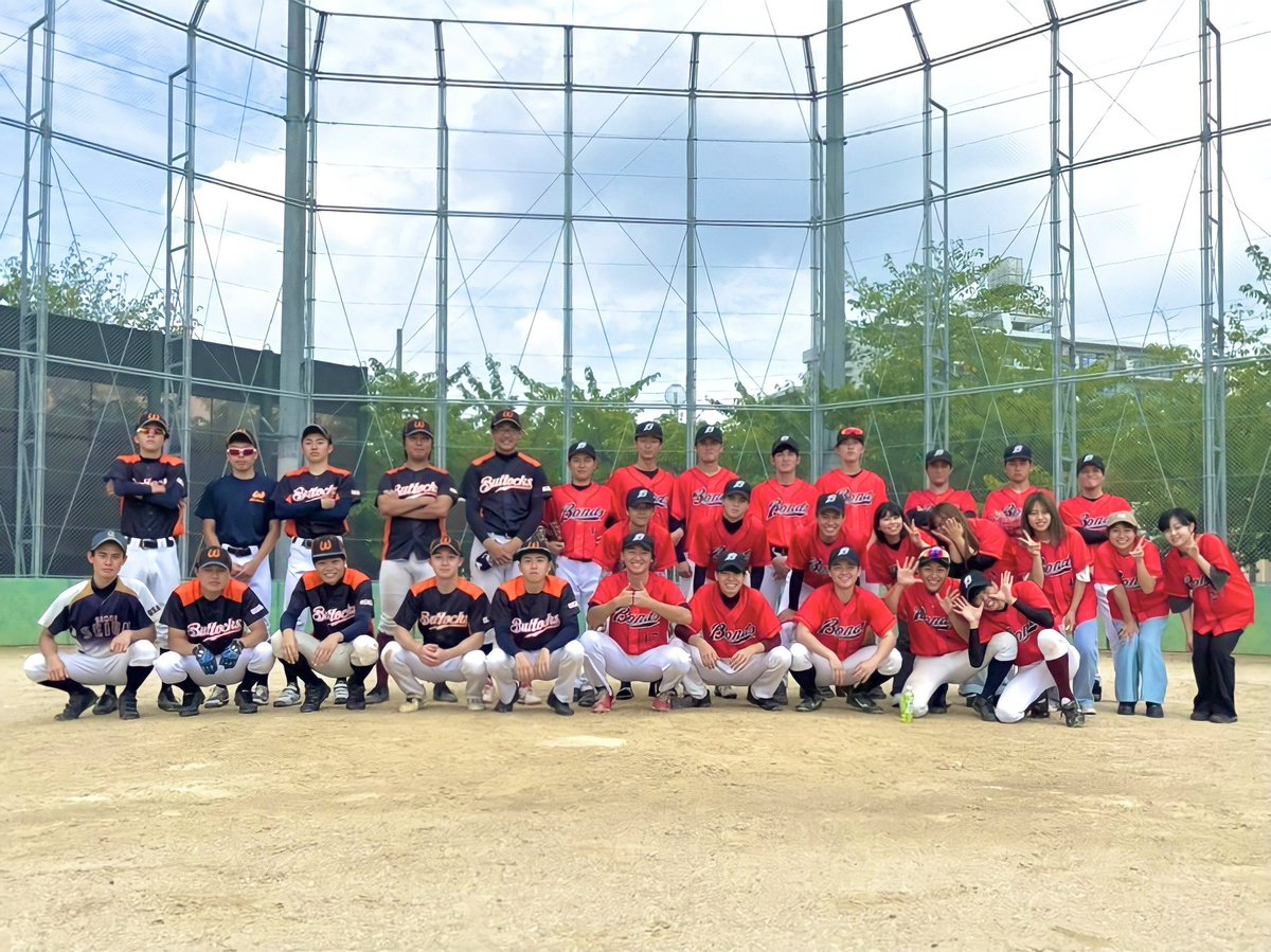 10Bonds's tweet photo. 《近大リーグ vsButtocks》

7-1で勝利👏

3番、4番のホームランが飛び出し快勝✨

次も勝つ💪☺️

#vsButtocks
#近大リーグ
#Bonds
#ボンズ
#近大野球サークル
#近畿大学
#近大 https://t.co/W7xcJ32Yil