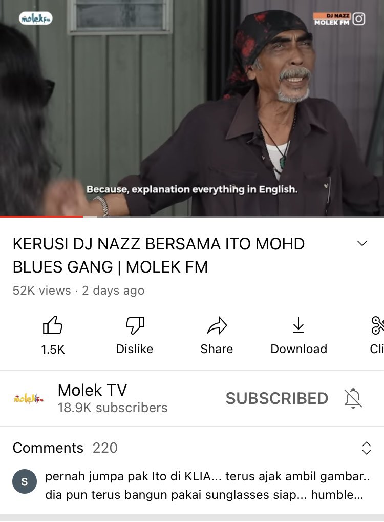 Kerusidjnazz bersama Ito Mohd… Jemput tonton .. youtu.be/sou--w-glw8