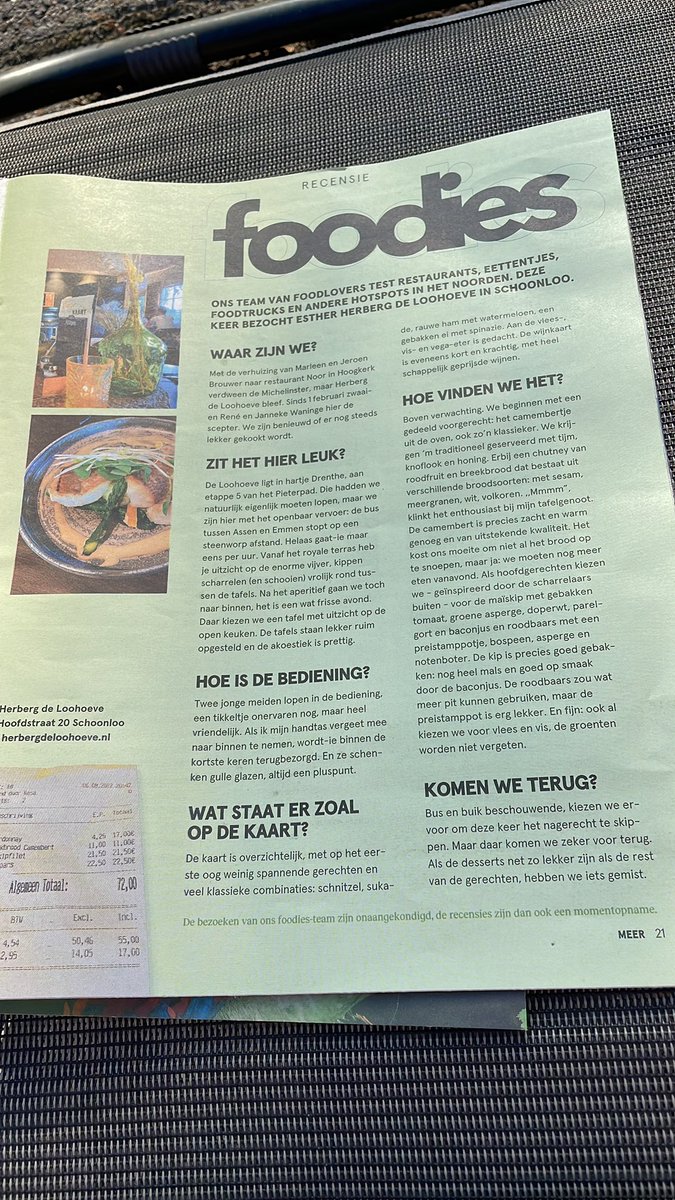 MargrietBenak's tweet photo. Mooie opsteker voor de nieuwe uitbaters van #deloohoeve in #schoonloo; #renewaninge en #jannekewaninge; goede recensie van #Foodies in bijlage @dvhn https://t.co/iFx5j2cp9N