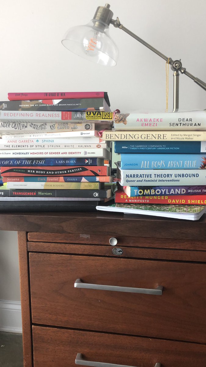 rizwrites's tweet photo. This is what my “in between packet 2 and critical thesis” looks like @VCFA it’s queer, anti-racist, and feminist. #queerwriter #CNF #MFA #transwriter/#nonbinary #bendinggenre #blendinggenre #hybridwork https://t.co/fe04J3De0m