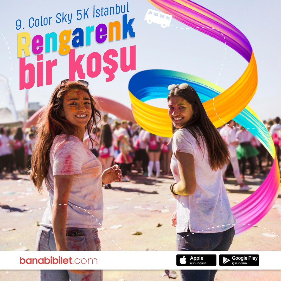 4 Eylül
9. Color Sky 5K /  İstanbul
Renkli Koşu
Maltepe Şehir Parkı
Saat 10:00 - 17:00

Renkler içinde bir koşu. En eğlenceli en renkli 5 km koşusu İstanbul'da. Kaçırmayın !

banabibilet.com

#otobusyolculugu #gezelimtozalım #holifest2022 #festivalfun #renklikoşu