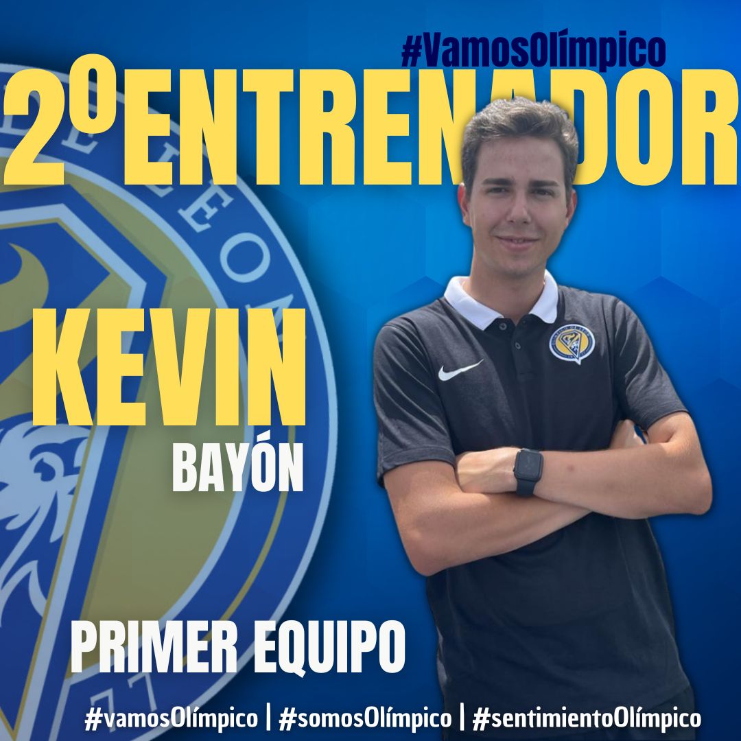 OlimpicoLeon's tweet photo. 🟡🔵 ENTRENADOR

Os presentamos al uno de los técnicos del primer equipo para la 22/23, @kevinbayonperez que hará las funciones de segundo entrenador. 

Este ingeniero informátic se declara enamorado del fútbol y es fan del @realmadrid

#leonesp | #somosOlímpico | #VamosOlímpico https://t.co/TLYjsrDd5F