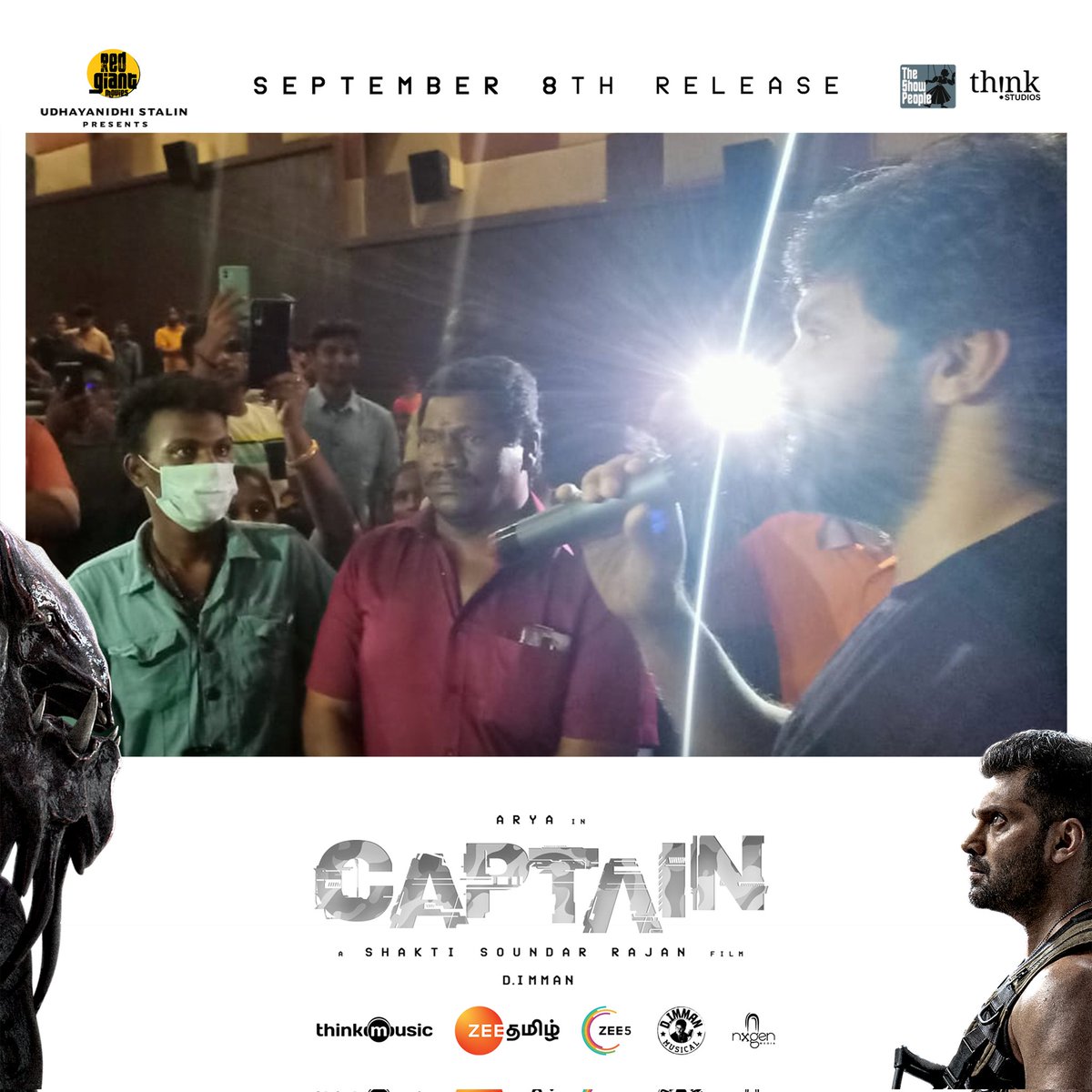 ThinkStudiosInd's tweet photo. We visited Erode Maharaja Cinemas today and got back all the energy we drained today π #CaptainParade
@arya_offl @ShaktiRajan @SimranbaggaOffc #AishwaryaLekshmi @adithyalive @immancomposer @madhankarky @tkishore555 @thinkmusicindia #TheShowPeople @RedGiantMovies_ @Udhaystalin https://t.co/Dq0vF1jb8E