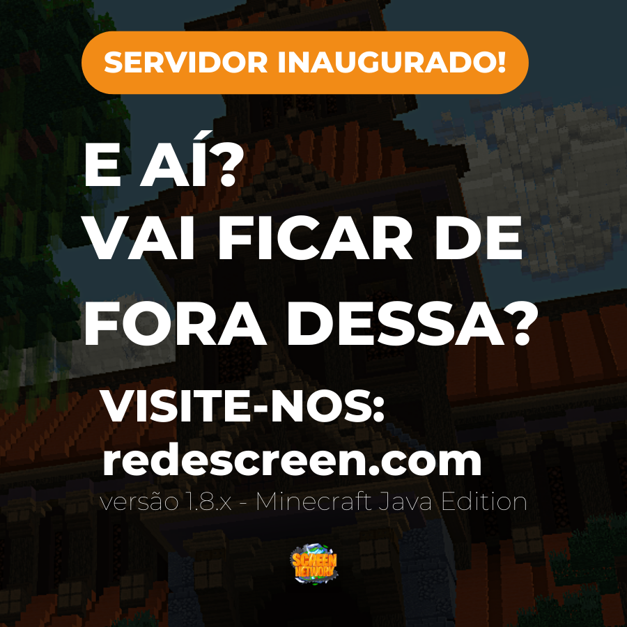 🔥 Nossa mais recente versão do Rank UP Overpower acabou de ser inaugurada. Visite-nos!

Siga-nos também nas seguintes redes sociais:
Instagram: instagram.com/servidorscreen
TikTok: tiktok.com/@ServidorScreen