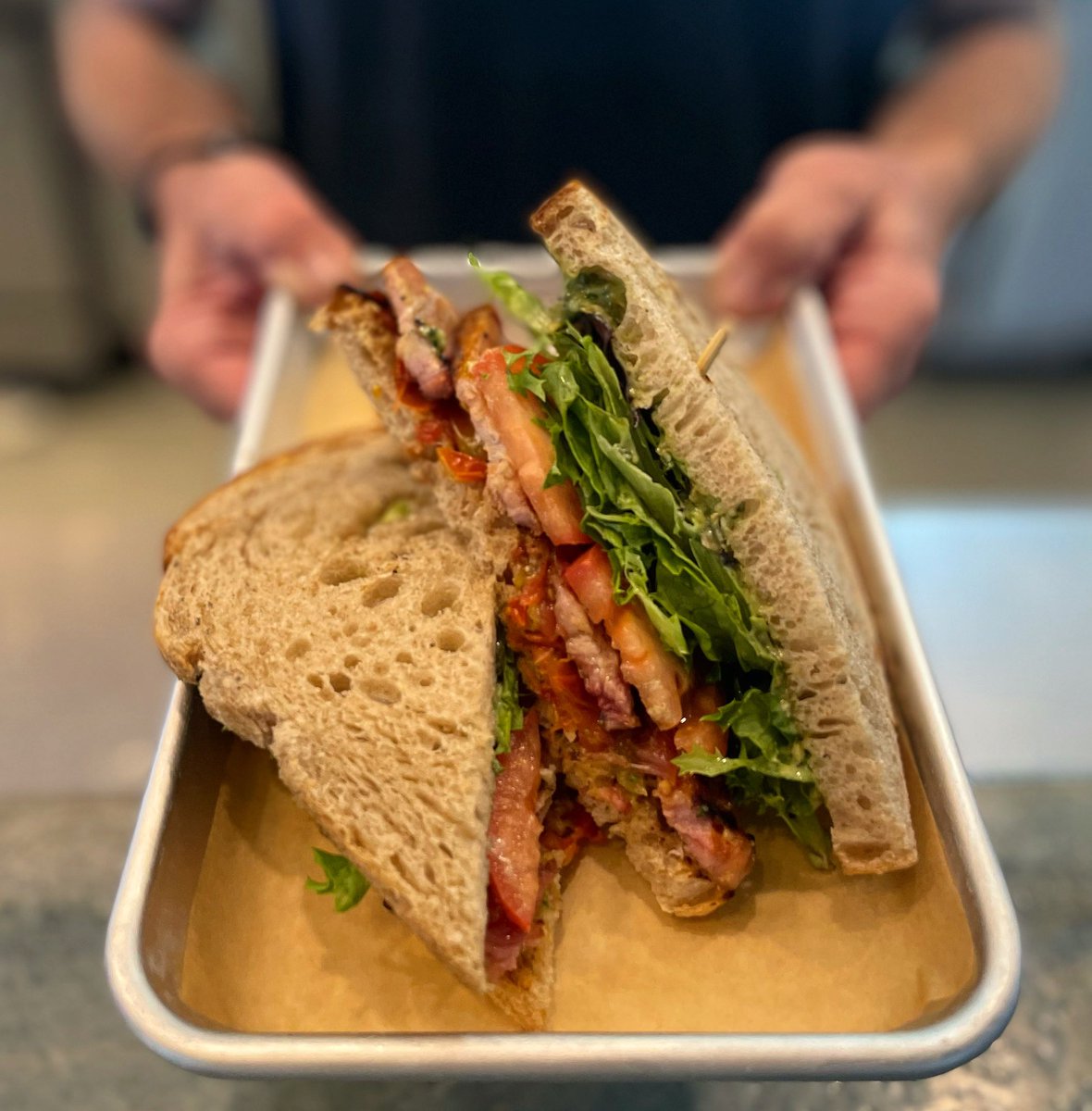 Arrrrrr you ready for today’s game day special! 💜

Grab your pack and come on down! ❤️

PBLT $14
House-Cured Pork Belly • Roasted Tomato Jam • Sliced Tomato • Pumpkin Basil Pesto • Lettuce • @unionspecialbread Toast • Fries