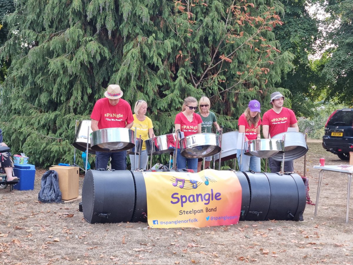 Hellesdon Hospital Fete has started with Spangle. Steel Band