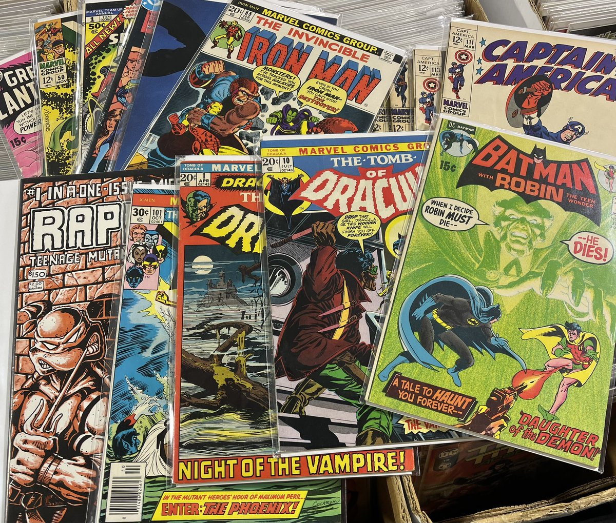 We just bought a GIGANTIC collection that we’re gonna be processing for a while. But here’s an idea of just what kind of stuff we’re pulling out! #comics #MarvelComics #dccomics #batman #avengers #xmen #TMNT