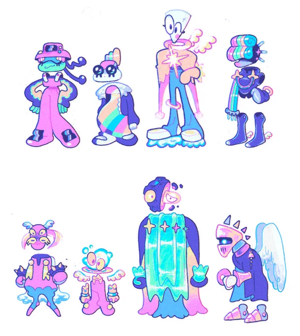 some designs i did while working on an idea for a little game for fun. i hope i can make it a thing someday but i thought id share these in the meantime!! 