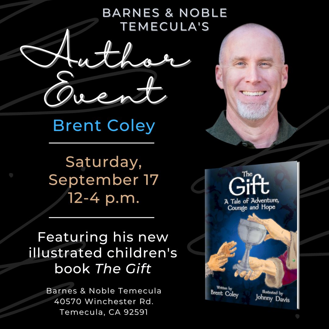 Hey, So. Cal friends! I'll be at the Temecula Barnes &amp; Noble two weeks from today (Saturday, Sept. 17) for a local author event with copies of my new illustrated children's book #TheGiftKidsBook. If you're in the neighborhood, stop by between 12 and 4 p.m. to say hello!
