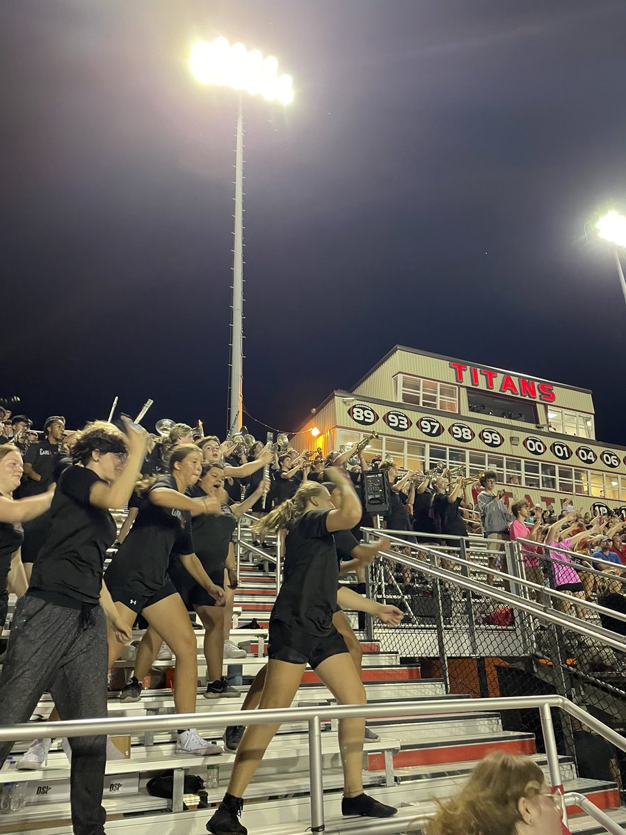 cahs_band's tweet photo. First home game, first show performance, and a Carl Albert win! #TitanPride #MDPurpose @middelnews @MidDelFineArts @MWC_Beacon @CAHSTitans https://t.co/RDz1qS5R3I