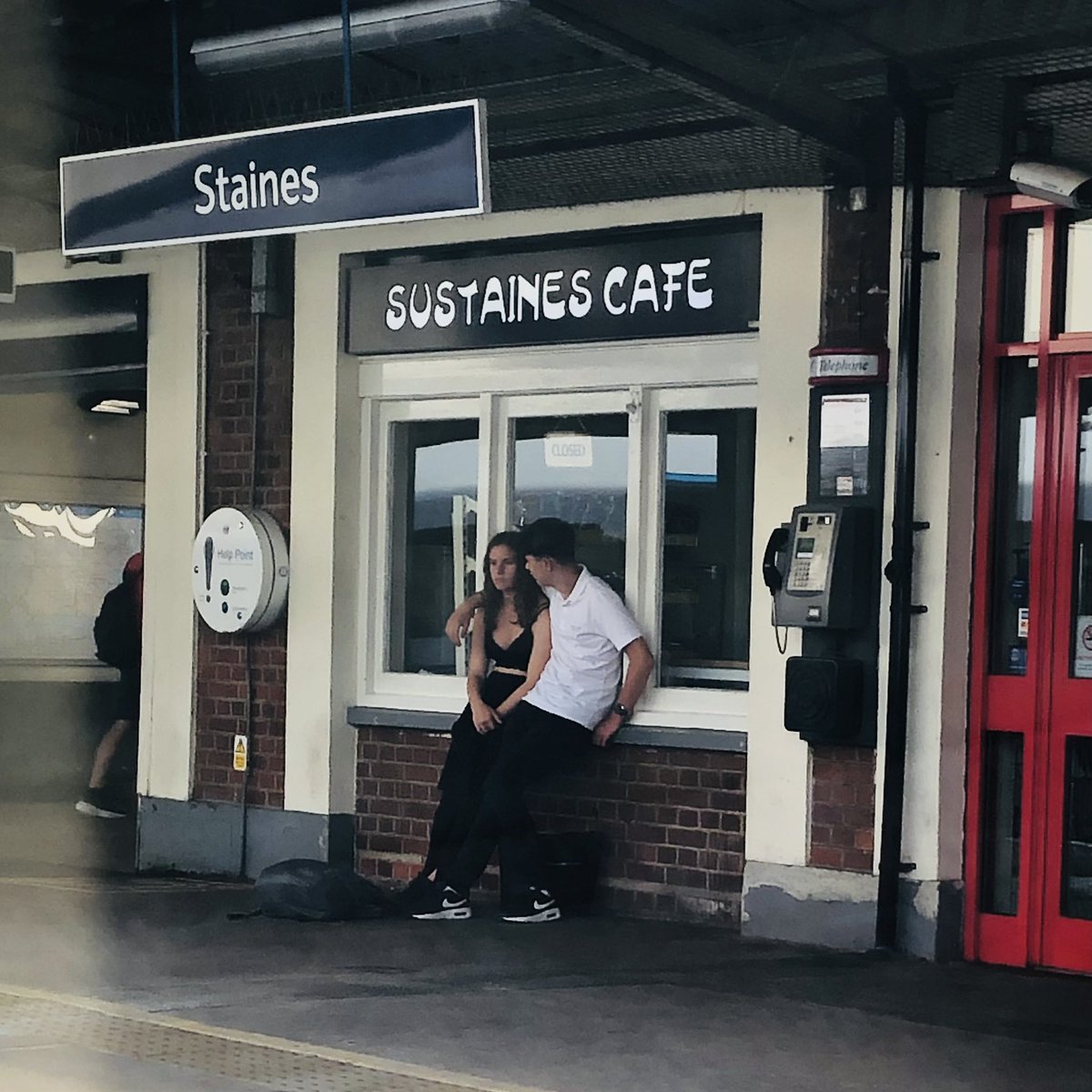 It’s funny right because it’s a cafe that sells food yeah? And food sustains you, but also it’s in STAINES, so it’s funny right?