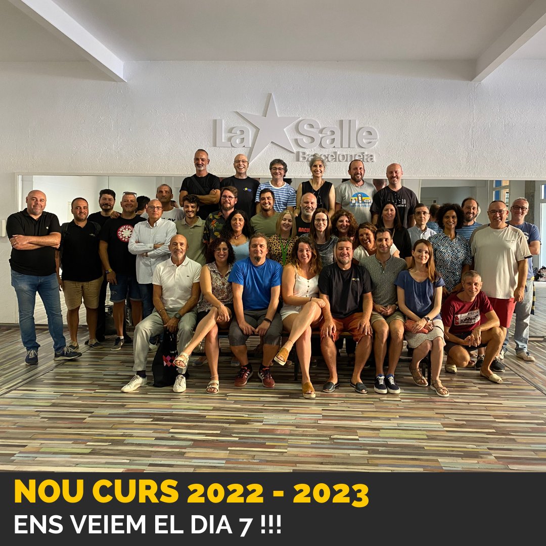 La Salle Barceloneta inicia un nou curs 22-23 ple d'il·lusió i nous projectes !!
Us esperem el dimecres 7, esteu preparats i preparades?
#lasalle #barceloneta #lasallebarceloneta #miramésenllà #imagina #estudiar #ciclesformatius #fp #formació #futur #erasmus #ciutatvella
