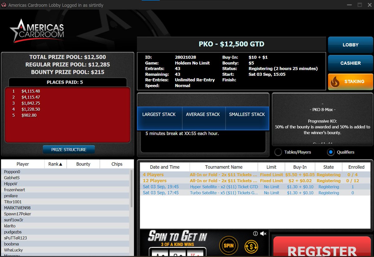 TonyW4rriorz's tweet photo. Want to win a $11 stake to the $12,500 PKO on  @ACR_POKER  ?

Get the keyword in the chat on my channel 
https://t.co/8KZKg6EHsW

50/50 split on winnings. #giveaway #poker https://t.co/Cn8VyNF6sP