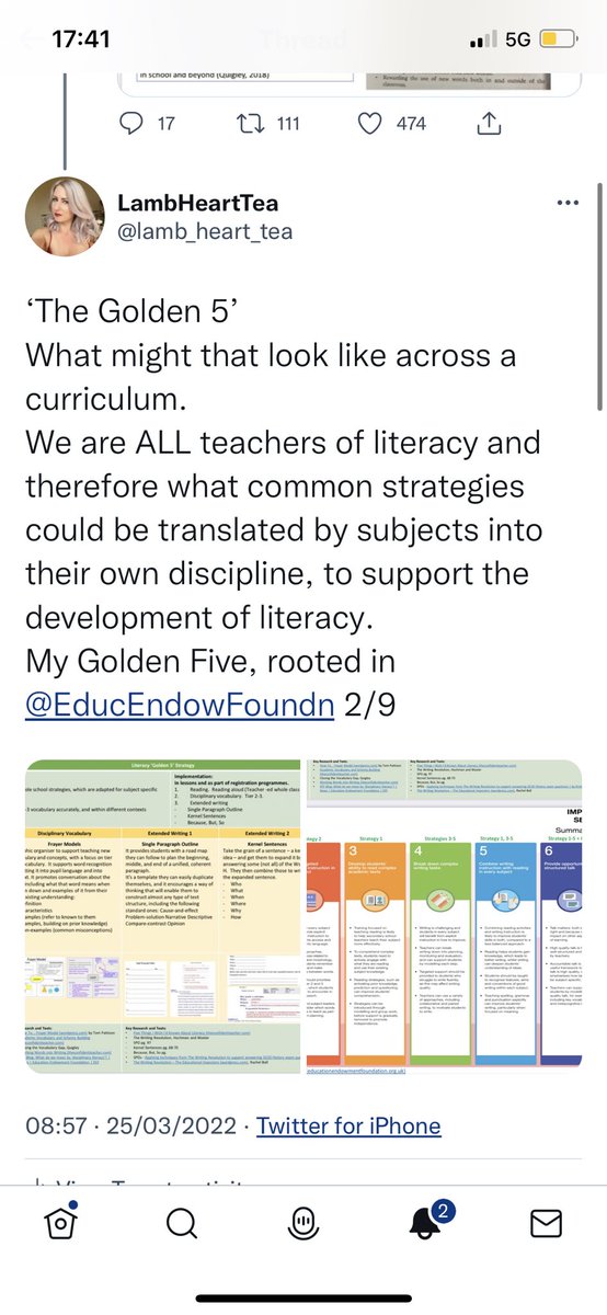 lamb_heart_tea's tweet photo. See my pinned tweet for embedding a literacy strategy across a secondary curriculum that I talked about today @researchED1 #rEd22 

Thank you to @senorcordero for the lovely notes taken! https://t.co/diX1TiEzHi