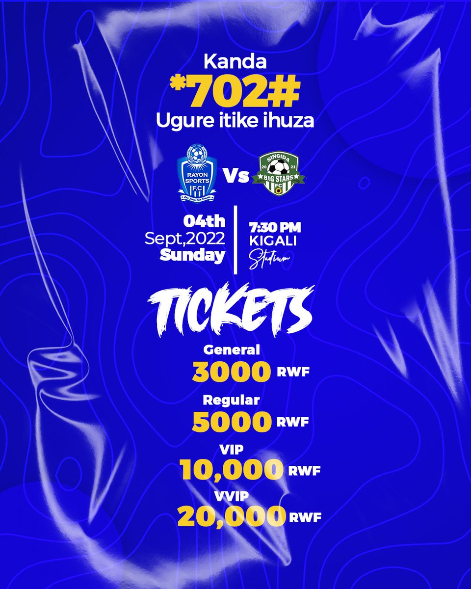 rayon_sports's tweet photo. Tickets for our international friendly game against @singidabigstars are now available to purchase!
#RAYSIN.....DIAL *702#
#Gikundiro | #OneTeamOneDream https://t.co/GfsMBwIqfm