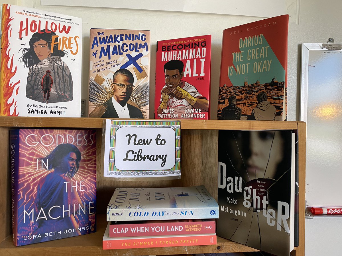 First Chapter Friday and Middle School Libraries 💙🤍💙 So many books. #growingreaders #mvuthunderbirds #mvureads #whatsyourstory #mvumoments