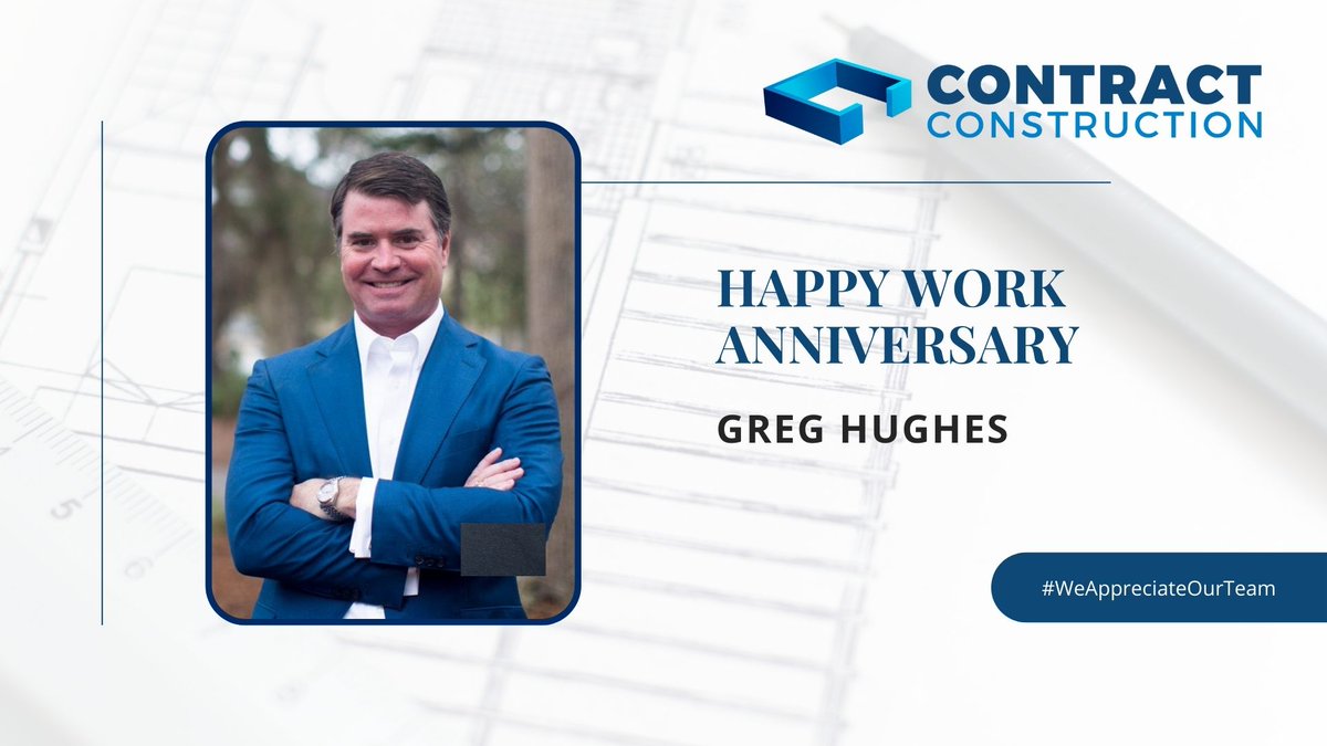 contract1984's tweet photo. On this day in 1998, Greg Hughes joined Contract Construction and instantly made the team stronger. Happy Work Anniversary, Greg. For your leadership and vision, your CCI family says "thank you!"

#WeAppreciateOurTeam #Leadership #CCILeadership #ContractConstruction https://t.co/roqOS3AM5T