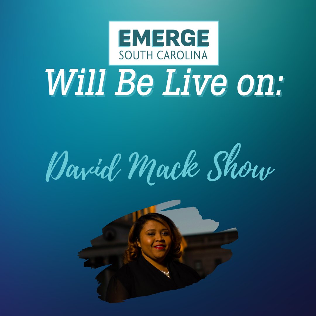 Emerge_SC's tweet photo. Emerge's Executive Director, @Msjdbright will be live today on the David Mack's Show at 1:35 on WJNI 106.3 discussing the upcoming Signature program and plans for Democratic Women in South Carolina. https://t.co/tEcEoAHxS4