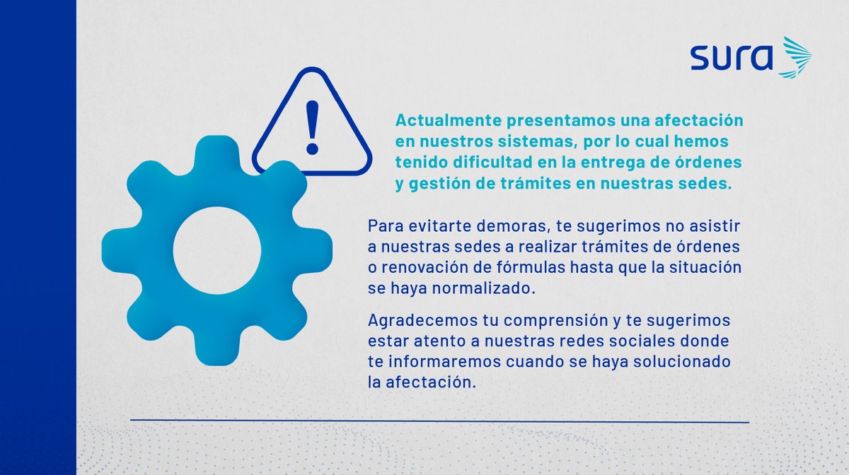 Información importante sobre la entrega de órdenes y gestión de trámites en nuestras sedes: