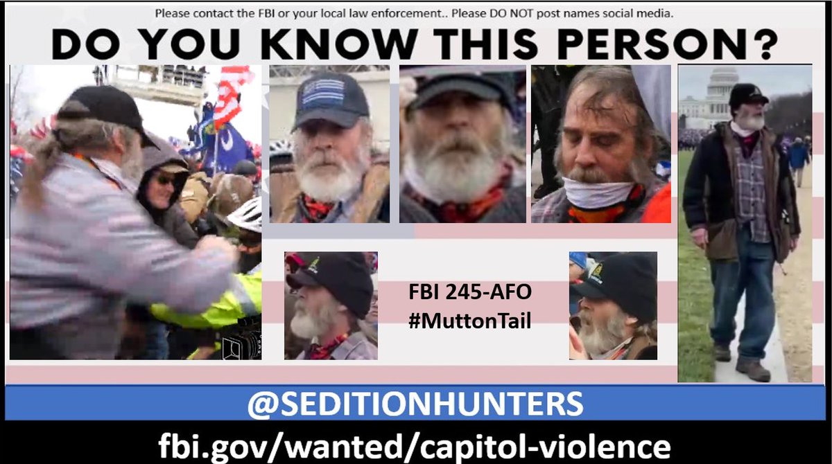 SeditionHunters's tweet photo. Please share across all platforms. #DoYouKnow this person?? Please contact the FBI with 245-AFO https://t.co/CacVxYJIL1 or contact us at admin@seditionhunters.org #Justice4J6 Please do not post names on social media #MuttonTail https://t.co/dXpUQUIikv