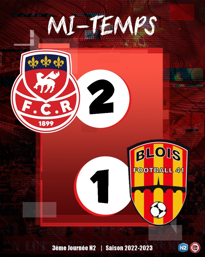 FCRouenNews's tweet photo. 🚨 45' 𝗠𝗜-𝗧𝗘𝗠𝗣𝗦 : #FCRouen 2-1 @BloisFootball41 .⏳⚽🔴⚪

Les Diables Rouges ont logiquement ouvert le score et repris l'avantage par une tête parfaitement décroisé de "Christopher #Ibayi" qui fera exploser le stade.

#TeamFCR #Rouen #Normandie https://t.co/Oa1SsjvrNT