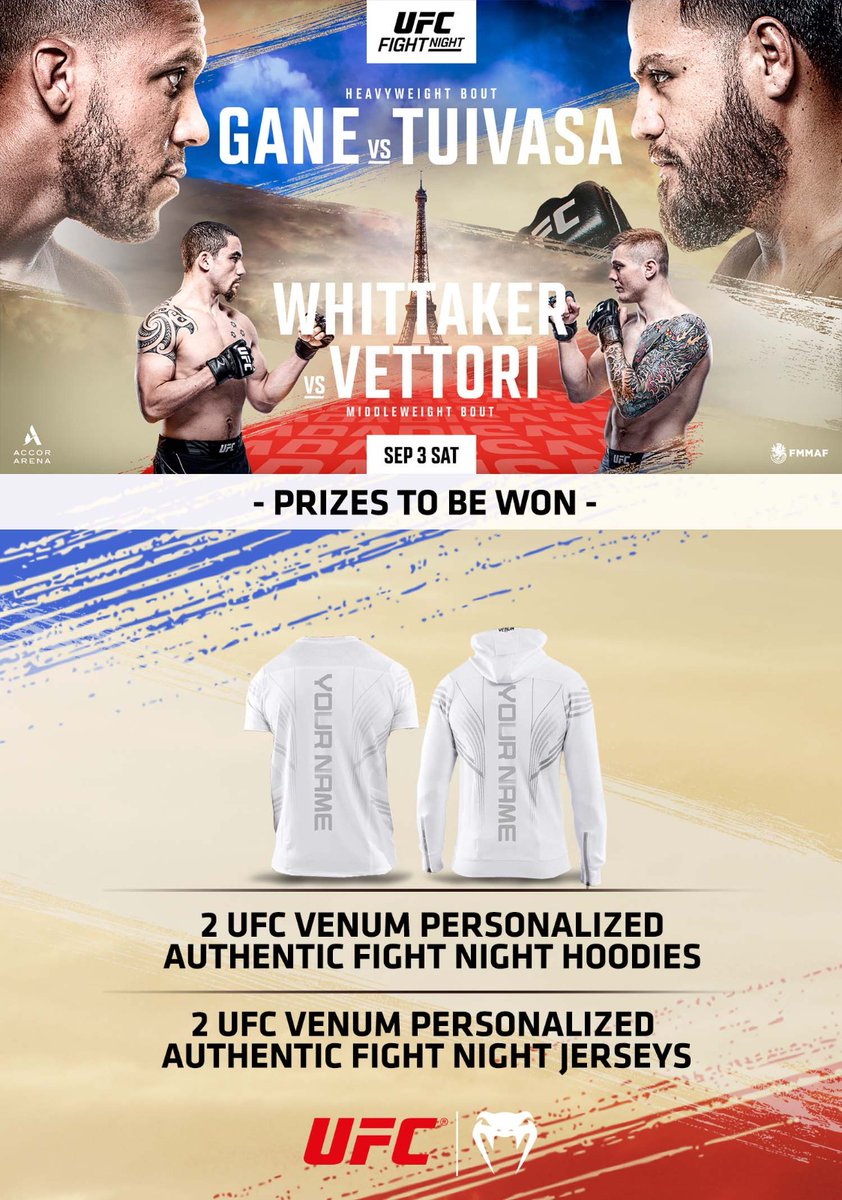 The first @ufc in France is upon us! Be sure to download the Venum app and join our #ufcparis sweepstake competition! Download here:qrco.de/venum-app