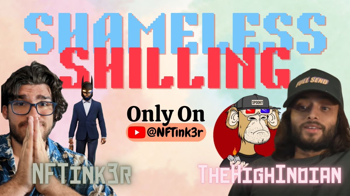 NFTink3r's tweet photo. It's official! @TheHighIndian will be our next guest on SHAMELESS SHILLING.

If you don't know his content, we'll be talking about his rise to web3 relevancy, his NFT journey, and more!

Click the link to get notified when we go live!
https://t.co/VsiXQj0TFM

#nftpodcasts #nfts https://t.co/zuYP2GoZAi