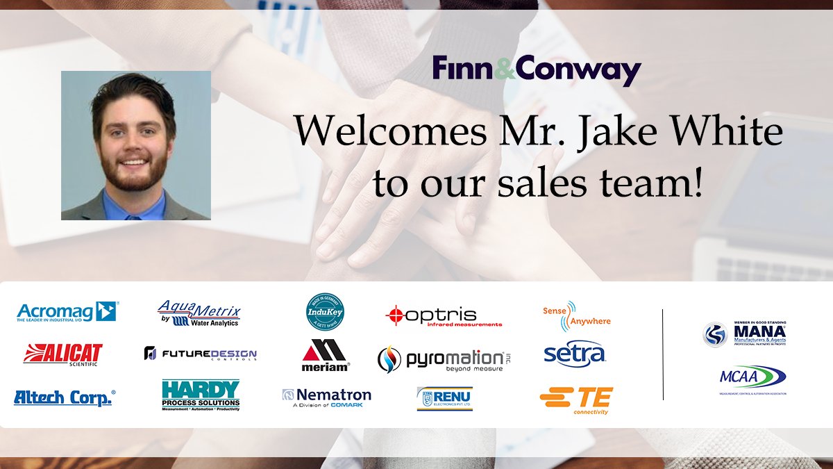Finn &amp; Conway, Inc is proud and excited to welcome Mr. Jake White to the F&amp;C Family! Jake is taking over the Minnesota territory, which includes MN, ND, SD and parts of IA and WI.
finnandconway.com

#engineering #sales #experience