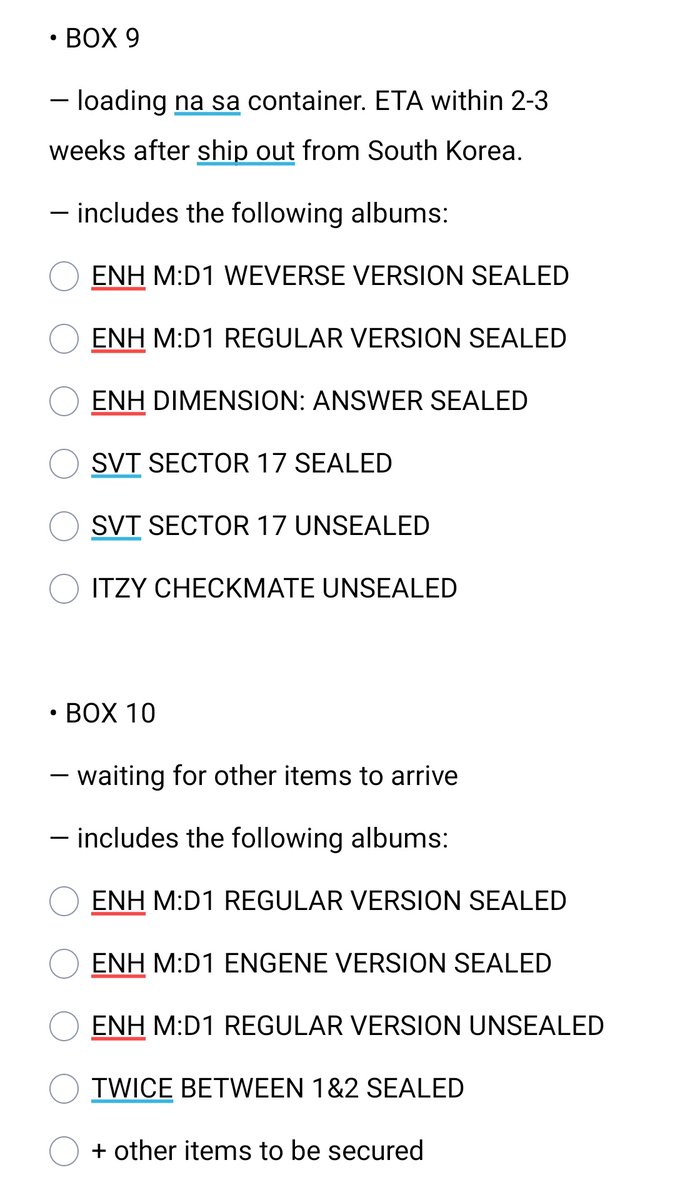winterplayph's tweet photo. 📣 MASS UPDATE
as of September 4, 2022

notes:
• possible na sabay dumating ang box 8 &amp; 9 so expect na medyo matagal ang pag-sort at packing since we're also busy
• some enhypen manifesto albums ay naiwan since hindi na kasya sa box at hindi na rin umabot sa box 9 https://t.co/WmG7ZCvZlk