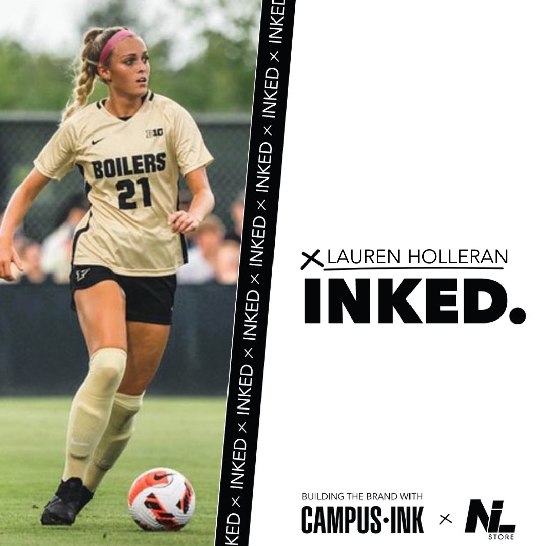 PurdueNILStore's tweet photo. Lauren Holleran of @purduesoccer is building the brand with the @nil.store___ family! Stay tuned for her officially licensed merch coming soon! https://t.co/l3NZUJ9GIY