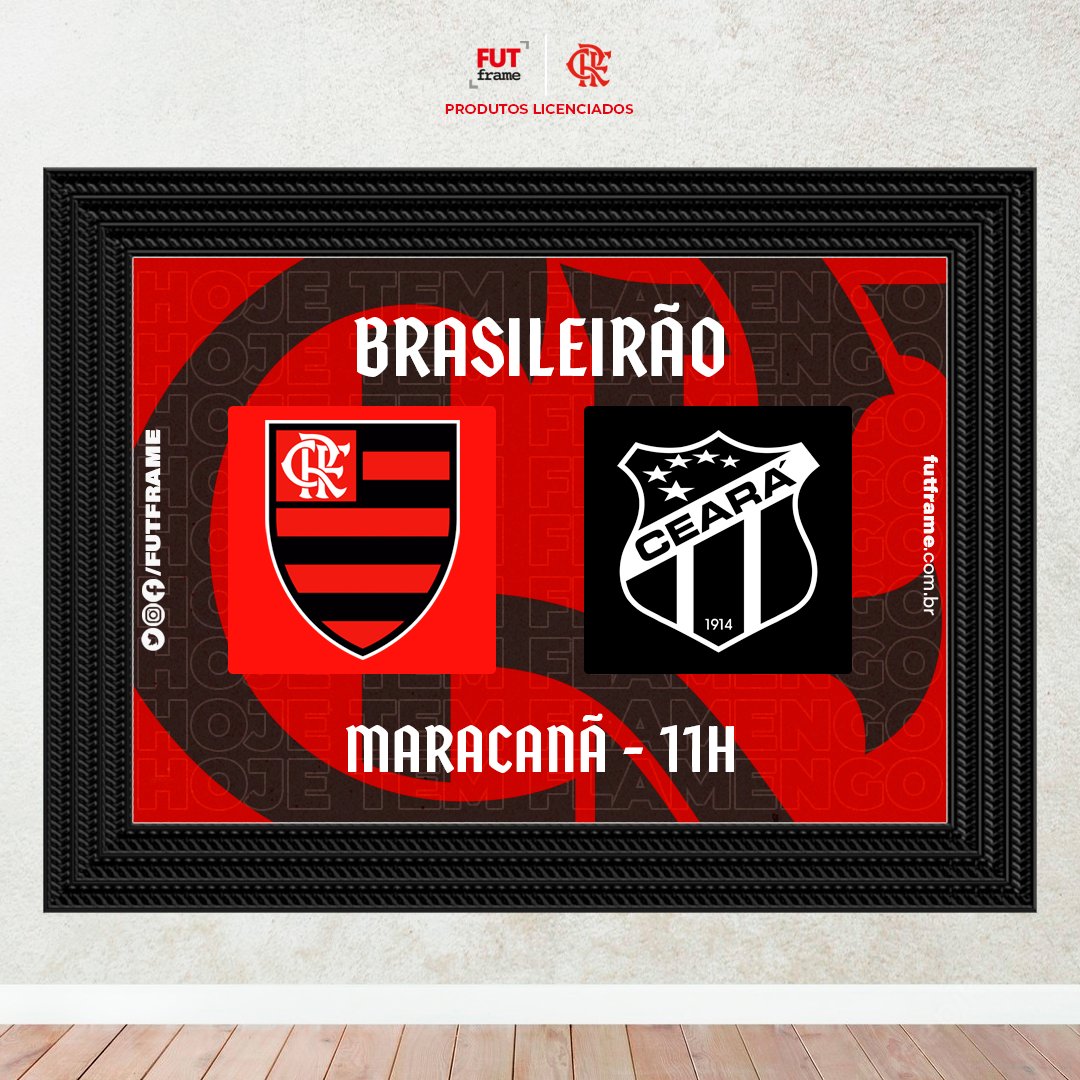 futframe's tweet photo. HOJE TEM FLAMENGO! 🔴⚫

O @Flamengo encara o Ceará às 11h, pelo Campeonato Brasileiro. 🏆

#FutFrame https://t.co/Gq6XDKb5P7