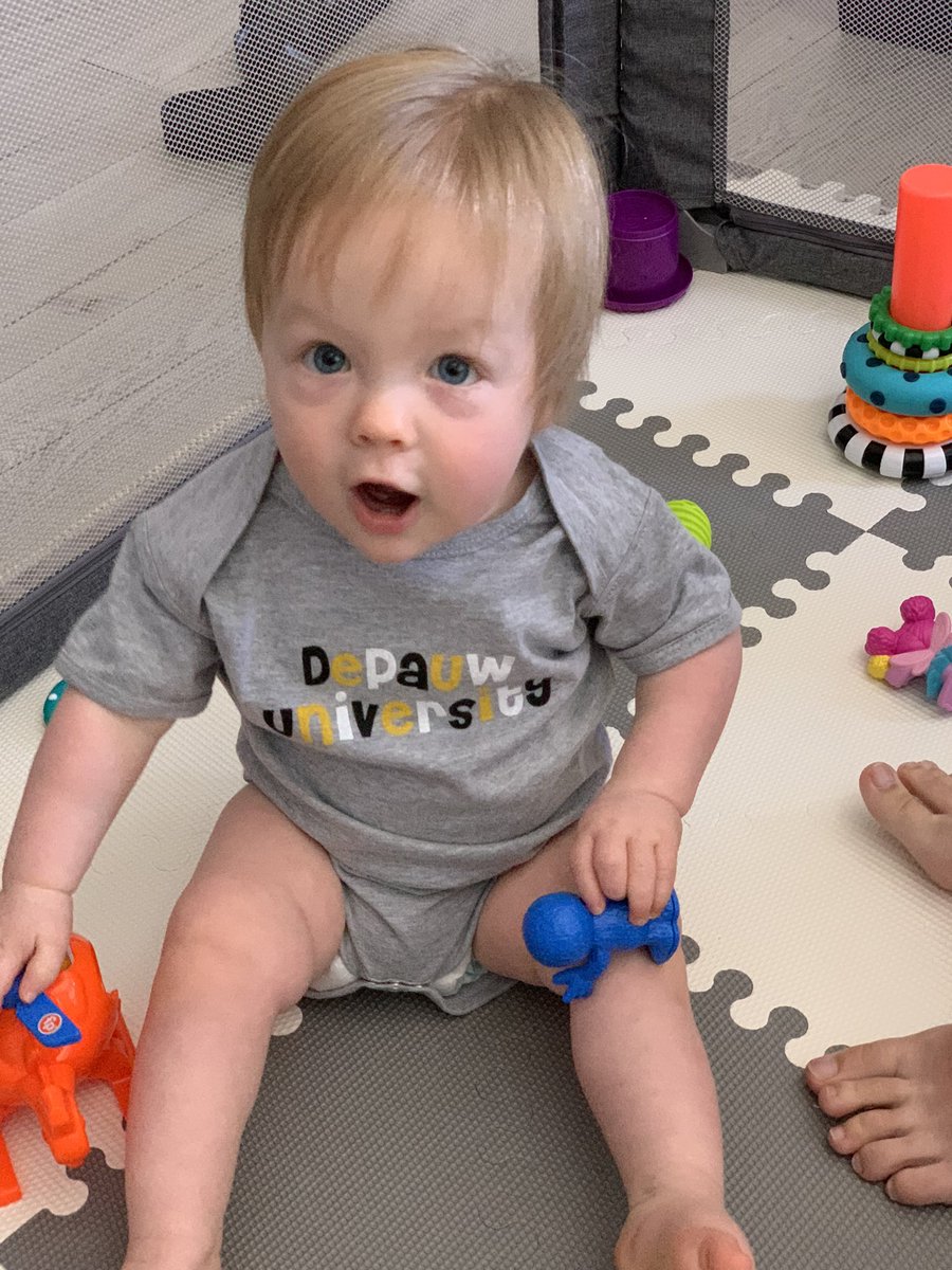 Grandson is sporting his DePauw swag and is excited about today’s big opening season football victory! <a href="/DePauwU/">DePauw University</a>