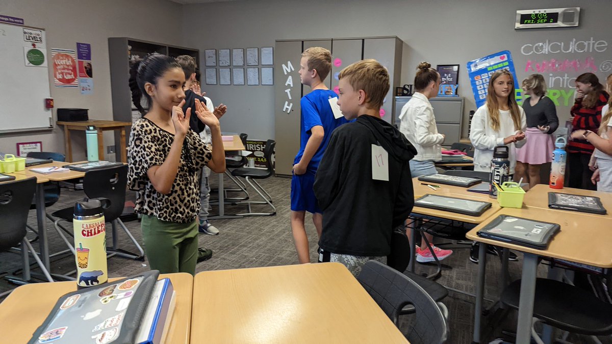 mrskatsbulas's tweet photo. We made a silent human number line on Friday. All classes took less than three minutes from start to finish, but 7th hour took the cake and did it in less than 2 mins! #integers #232connect https://t.co/4eI2hztZZe