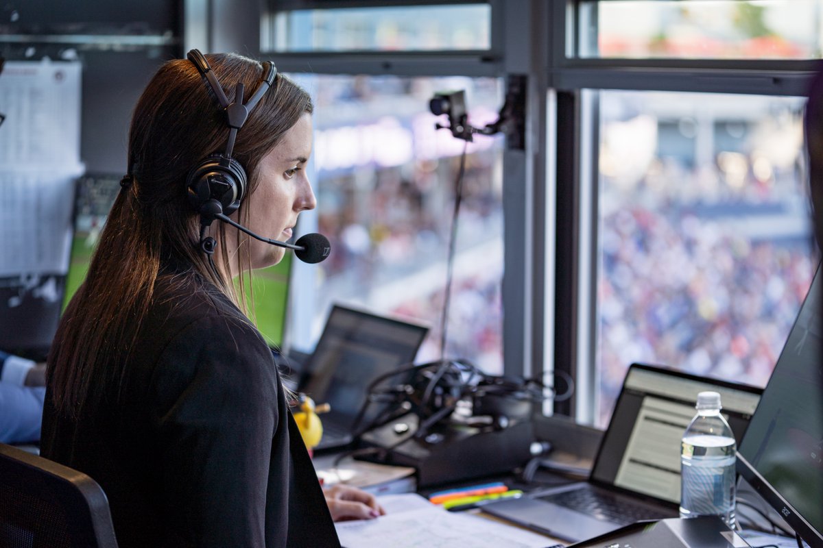 WooSox's tweet photo. Happy to have @emmatieds from the @PortlandSeaDogs in the booth for us today! https://t.co/Q48o2Kz59D
