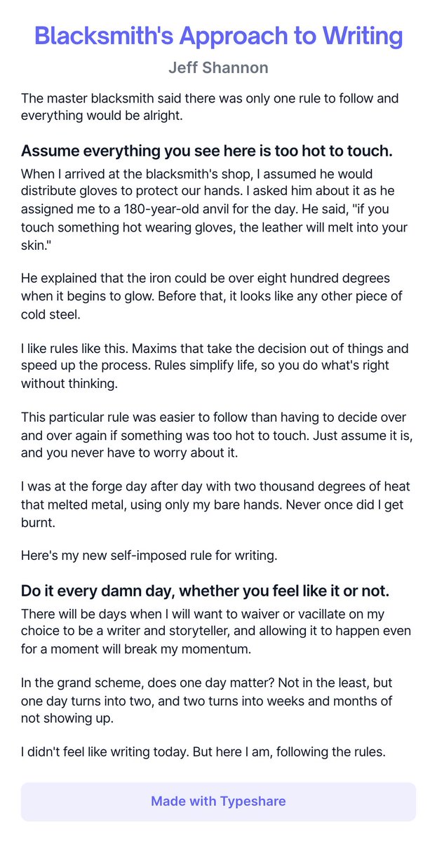 Writers are forged through commitment.