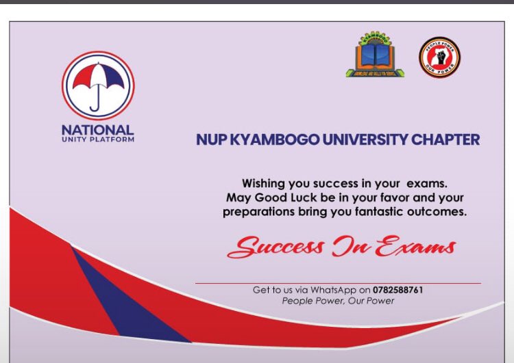 HunyfaKasim's tweet photo. Thank you kyambogo university Nup chapter. https://t.co/nMVb2O33rX