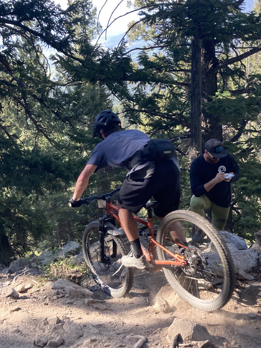 This whole “trying to live-paint an enduro race” thing ends up looking pretty hilarious in the moment.