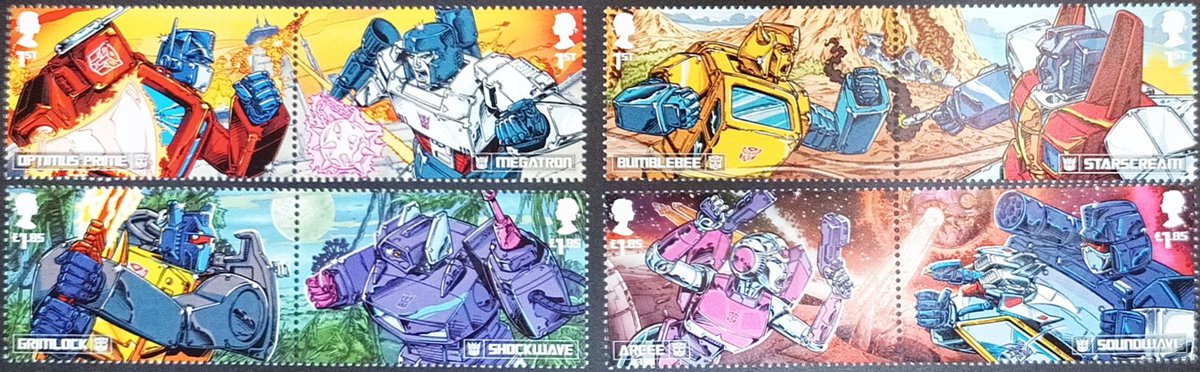 New set of GB Commeratives- Transformers.

Not a fan of films etc, but this set are quite interesting. I like the colouring, drawing and design.

Not to everyone's taste.