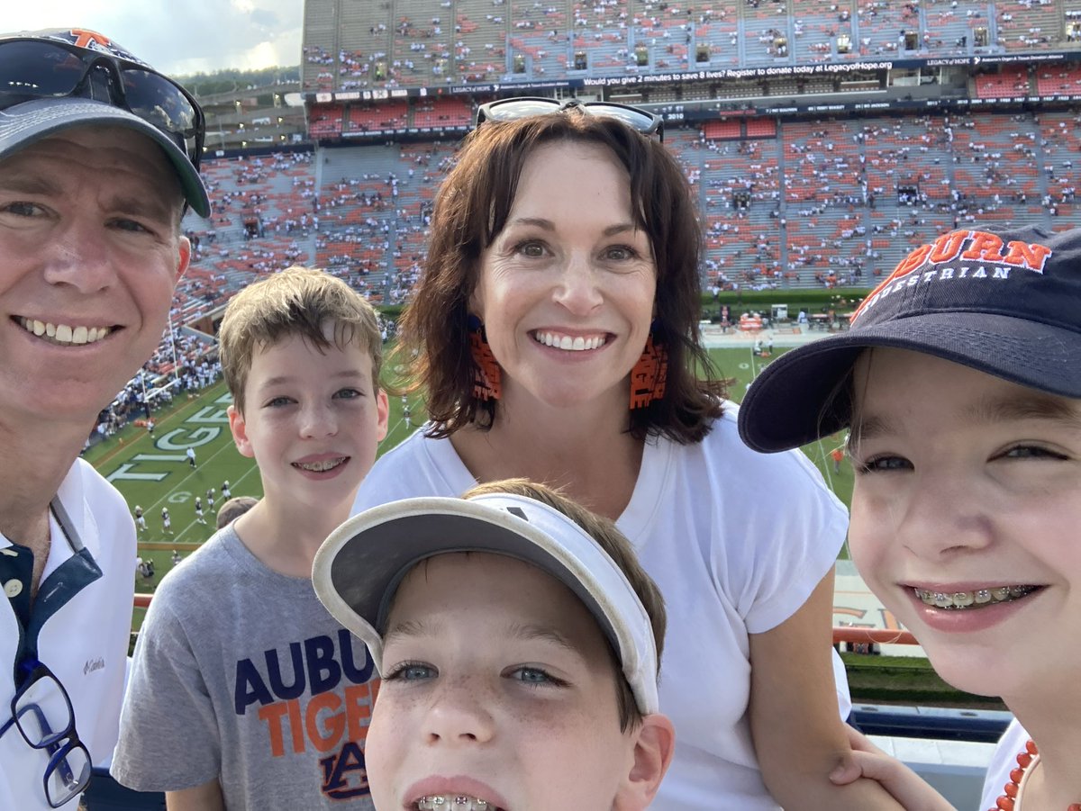 Melp1010au's tweet photo. Triplets first game! Soooo glad to be back!! #WarEagle #wearehome https://t.co/8DpfopPEJE