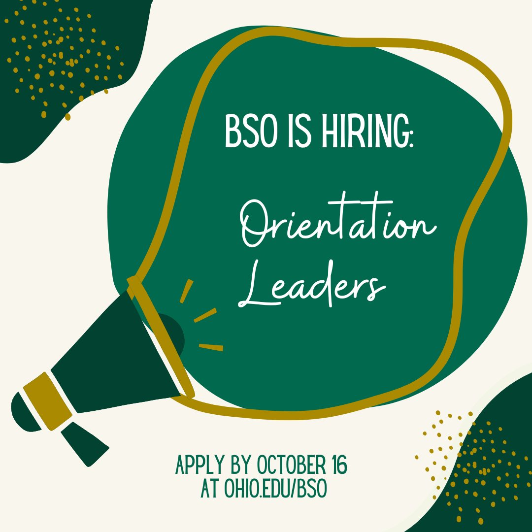 OHIObso's tweet photo. Interested in helping new students get to know OHIO? Learn more about becoming an Orientation Leader and apply at https://t.co/V7DNrWaves. Applications are due October 16. https://t.co/SeTZF5HE6Z