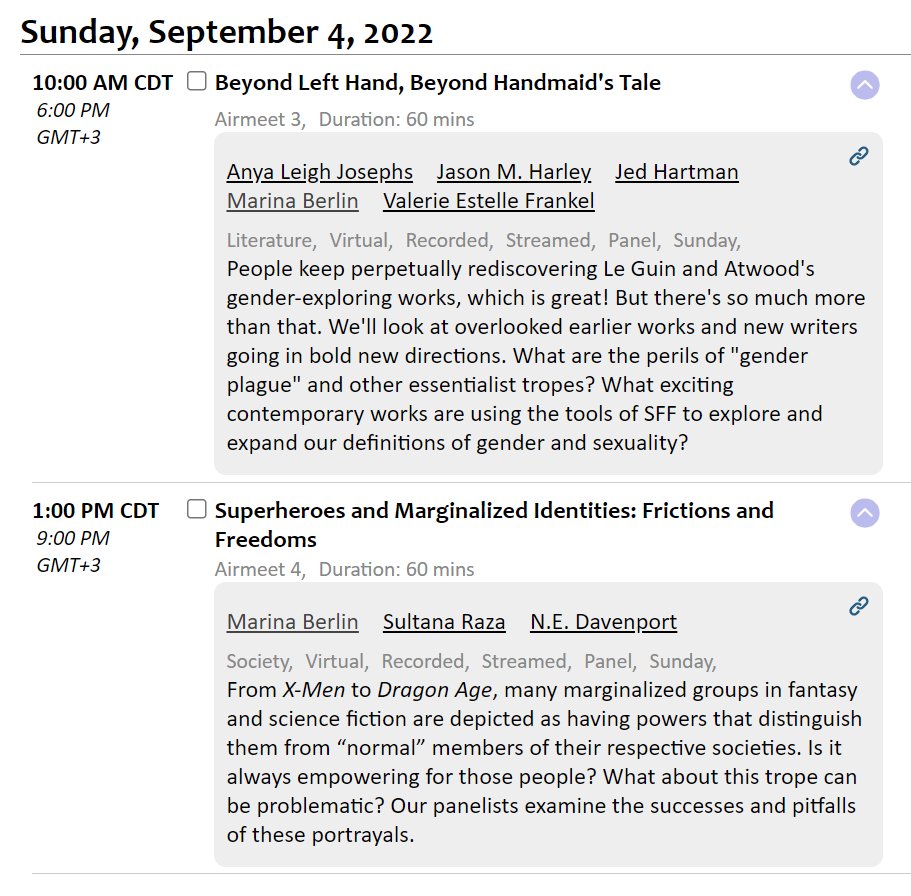 Popping back in here to say - I'm going to be at #Worldcon tomorrow! AKA Chicon 8. I'll be on the virtual program, if any of you are into spending your Sunday listening to SFF folks talk about social issues.