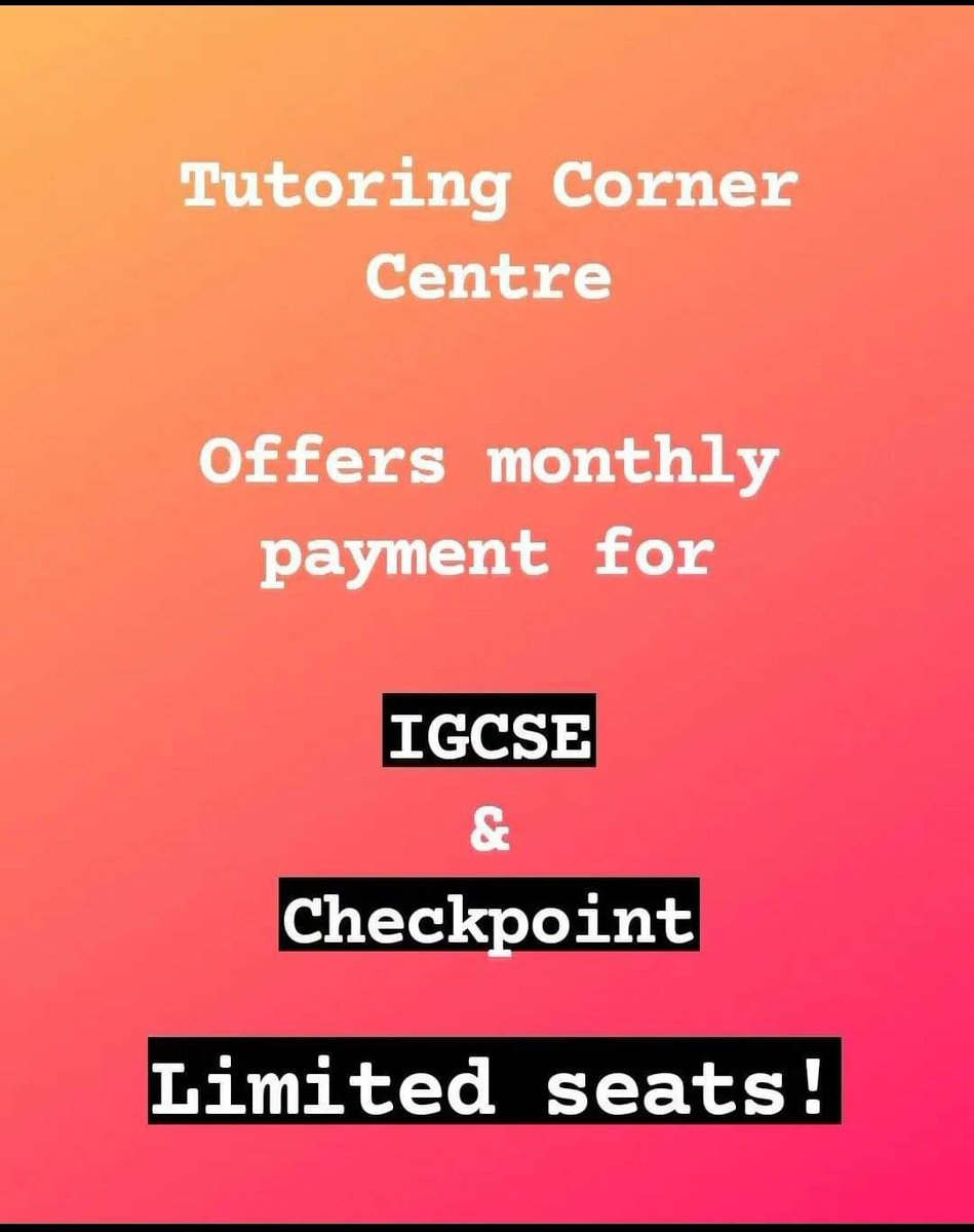 TutoringCentree's tweet image. Limited seats!
Spread the word 🔥
More than classes 🤗🖤
#igcsesudan
#igcsemaths
#TutoringCornerCentre 
#more_than_classes