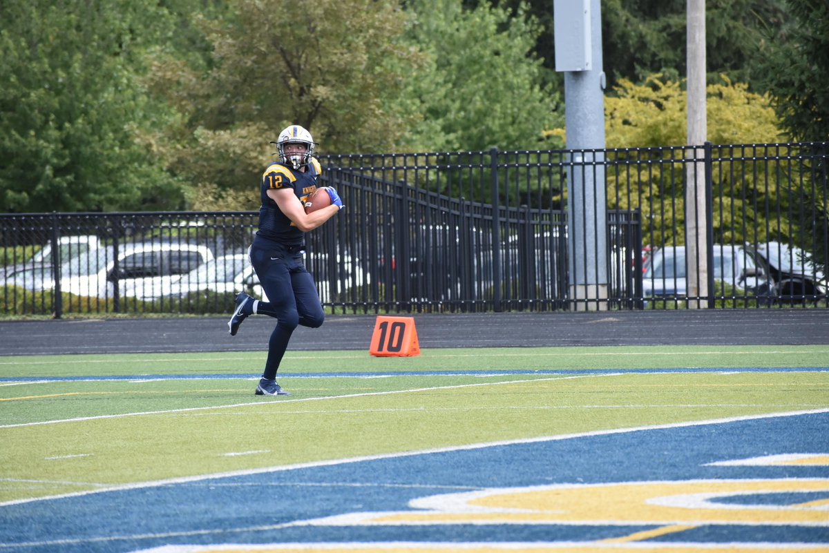 MUKnights's tweet photo. So good to see No. 12 Jacob Pressler back in the end zone for @MarianUFootball! https://t.co/Dtgj3zQU5Q