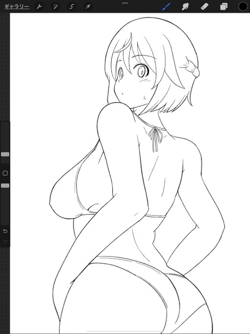 線画。

ちょい朝食がてら休憩して色塗る。 https://t.co/toGRs5GnHV 